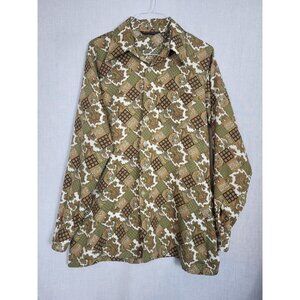 Vintage Jaymar Shirt Paisley Men's LG TALL Patchwork Disco Hippy 60s 70s Groovy